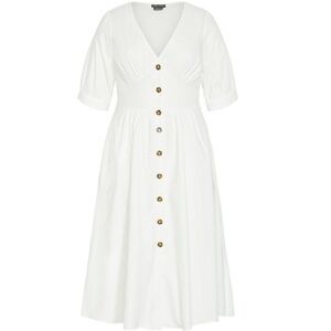 CITY CHIC | Women's Plus Size Sunset
Stroll Dress - ivory - 16W new